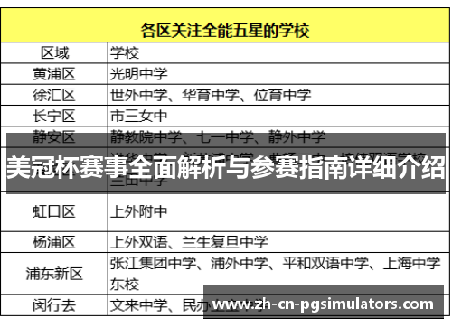 美冠杯赛事全面解析与参赛指南详细介绍
